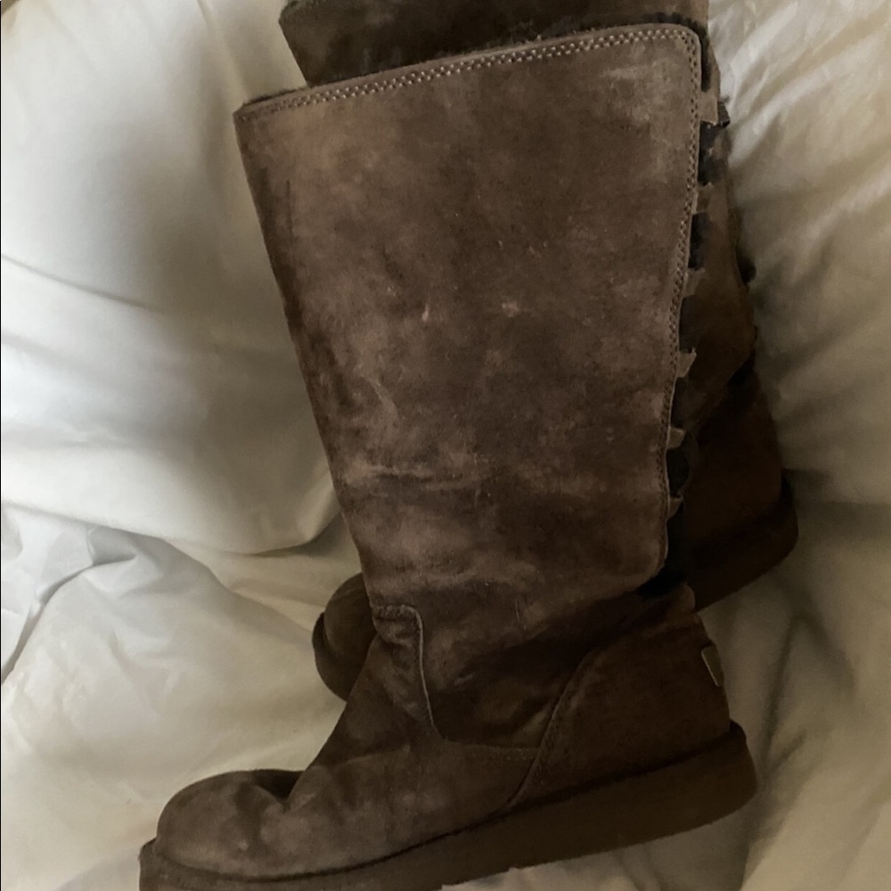 Chocolate brown women's Uggs tall boot Sherpa